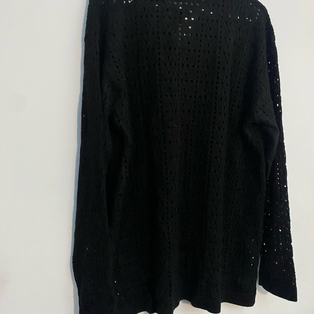 Boohoo Black Knit Button-Up Top - Picture 2 of 5